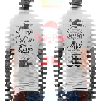 Pop-Pop Claus Christmas Costume Pajama Family Matching Men's Back Print T-Shirt | Mazezy