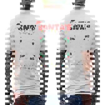 Pregnancy Baby Coming Soon Christmas Santa's Little Helper Men's T-shirt Back Print | Mazezy