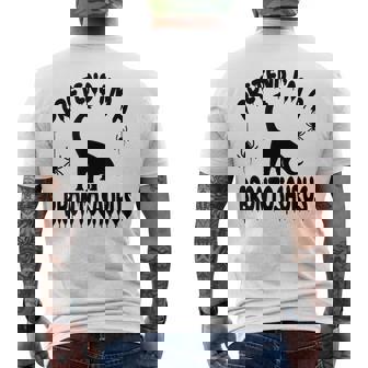 Pretend I'm A Brontosaurus Spooky Cute Simple Quick Dinosaur Men's Back Print T-Shirt | Mazezy