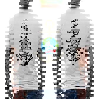 Proud Ship Seaman Captain Husband Daddy Anchor Print Graphic Tank Top Men's Back Print T-Shirt | Mazezy