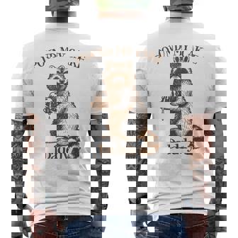 Raccoon Meme Inappropriate Pound My Cake Daddy Adult Humor Men's Back Print T-Shirt | Mazezy