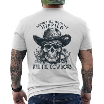 Raisin' Hell With The Hippies And The Cowboys Country Men's T-shirt Back Print - Thegiftio UK