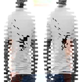 Raptor Velociraptor On A Leash Dino Cool Graphic Tank Top Men's Back Print T-Shirt | Mazezy