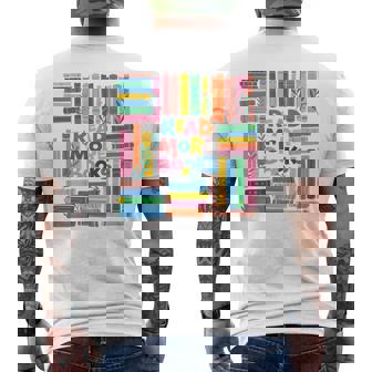 Read More Books Library Reading Literature Book Lover Nerd Men's T-shirt Back Print | Seseable CA