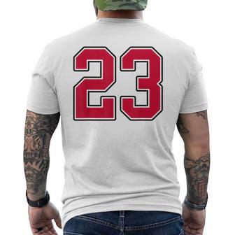 Red And Black Number 23 Jersey Player Uniform 23 Men's T-shirt Back Print - Thegiftio