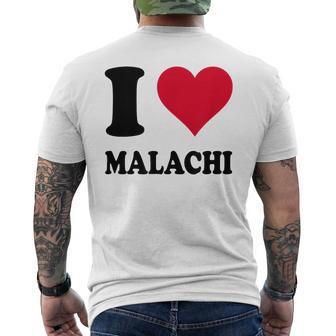 Red Heart I Love Malachi Men's T-shirt Back Print - Thegiftio UK