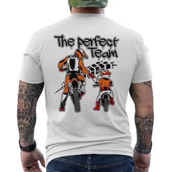 Regalo Padre E Figlio Motocross Team Cross Moto Festa Papà T-shirt da uomo con stampa posteriore - Novitaregali