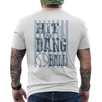Retro Game Day Baseball Team Sport Hit The Dang Ball Men's T-shirt Back Print - Monsterry