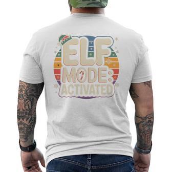 Retro Holiday Elf Mode Fun Festive Winter Family Group Tri-Blend Men's T-shirt Back Print - Monsterry