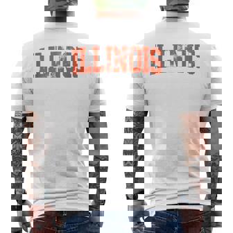 Retro Illinois Il Souvenir Vintage Illinois Orange Throwback Men's T-shirt Back Print - Monsterry