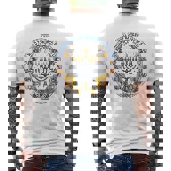 Retro Menorah Be A Light Happy Hanukkah Chanukah Christmas Men's T-shirt Back Print - Thegiftio