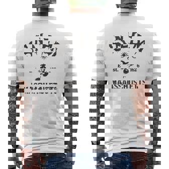 Retro Salem Massachusetts MA Vintage Halloween Witch Costome Tank Top Men's Back Print T-Shirt | Mazezy