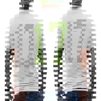 Sage Green And Number 17 Jersey Player Uniform 17 Men's Back Print T-Shirt | Mazezy