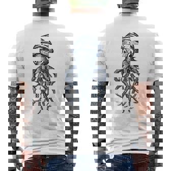 Sailor Squid Vintage Nautical Sea Creature Tank Top Men's Back Print T-Shirt | Mazezy