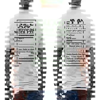 Salad Nutrition Facts Matching Thanksgiving Recipe Men's Back Print T-Shirt | Mazezy