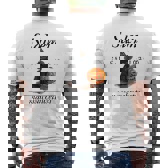 Salem Massachusetts Cat Halloween Witch Men's Back Print T-Shirt | Mazezy