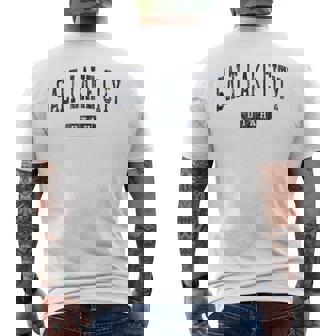 Salt Lake City UT J05 Vintage Athletic Blue Tank Top Men's Back Print T-Shirt | Mazezy