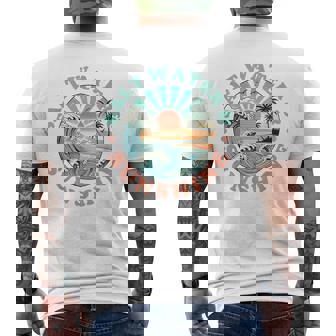 Salt Water And Sunshine Retro Beach Wave Sunset Palm Tree Men's T-shirt Back Print | Mazezy