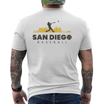 San Diego Baseball Vintage Minimalist Retro Baseball Lover Men's T-shirt Back Print - Thegiftio