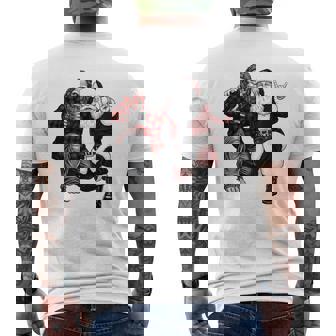 Santa And Bigfoot Rock Christmas Sasquatch Believe Men's Back Print T-Shirt | Mazezy