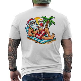 Santa Claus In Swim Trunks Christmas In July Beach Party Men's T-shirt Back Print - Thegiftio UK