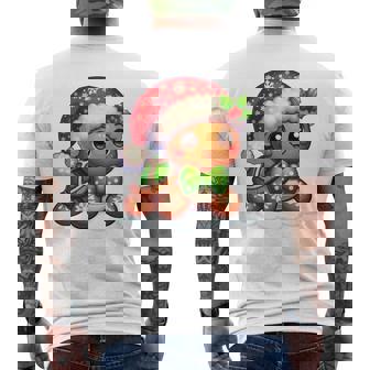 Santa Gingerbread Turtle Christmas Baking Cookies Baker Men's T-shirt Back Print - Monsterry