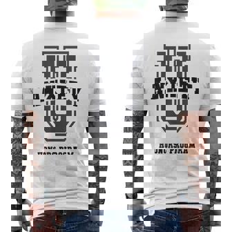 Sarcastic Anxiety University Mental Health College Education Men's Back Print T-Shirt | Mazezy