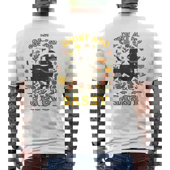 Short And Sassy Dachshund Cottagecore Aesthetic Graphic Men's T-shirt Back Print | Seseable FR