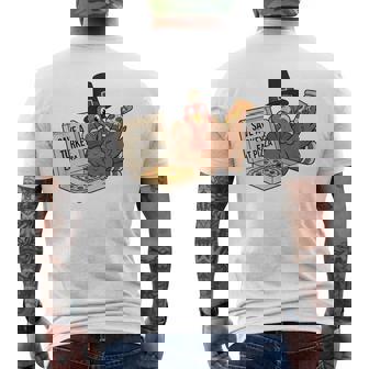 Save A Turkey Eat A Pizza Thanksgiving Pizza Lovers Men's Back Print T-Shirt | Mazezy