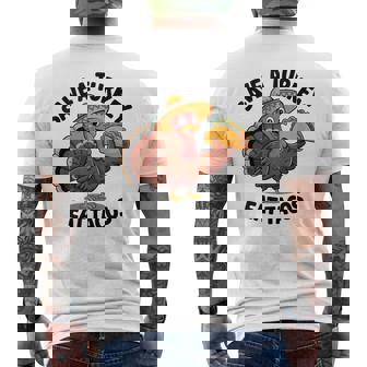 Save A Turkey Eat Tacos Turkey Thanksgiving Food Tank Top Men's Back Print T-Shirt | Mazezy