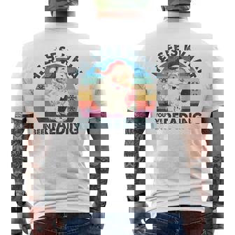 He Sees What You've Been Reading Santa Christmas Bookish Men's T-shirt Back Print - Thegiftio