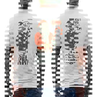 Silent Santa Knight Medieval Christmas Candy Cane Festive Men's Back Print T-Shirt | Mazezy