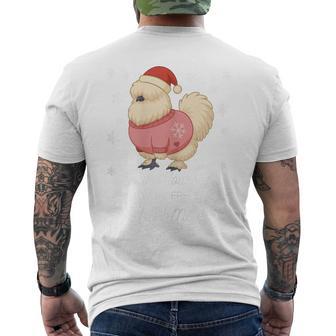 Silky Chicken- Cute Bantam Christmas Men's T-shirt Back Print - Thegiftio UK