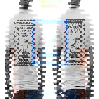 Silly Postal Goose On The Loose Postal Worker Mail Delivery Men's Back Print T-Shirt | Mazezy