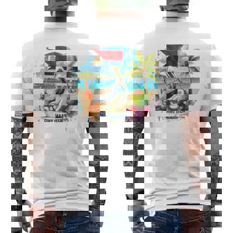 Sint Maarten Flag Pelican Rum Beach Coconut Island Souvenirs Men's Back Print T-Shirt | Mazezy