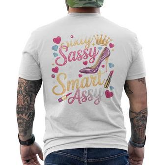Sixty Sassy And Bit Smart Assy Bday Men's T-shirt Back Print - Thegiftio UK