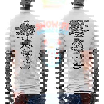 Snow-Fi Signal Lost Cute Christmas Snowman Pun Apparel Men's T-shirt Back Print | Mazezy