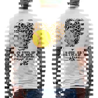 Softball Leopard Heart Graphic Fastpitch Game Day Vibes Men's T-shirt Back Print | Seseable CA