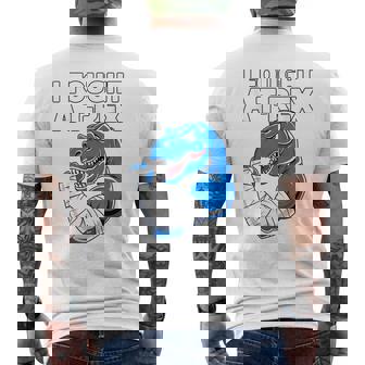 Get Well Soon I Fought a T-Rex Broken Arm Recovery Men's Back Print T-Shirt | Mazezy