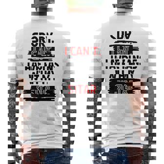 Sorry I Can't I Have Plans With My Sitar Men's Back Print T-Shirt | Mazezy