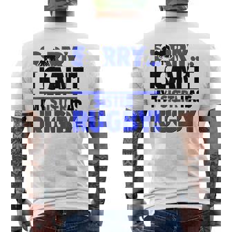 Sorry I Can't My Sister Has Rugby Men's Back Print T-Shirt | Mazezy