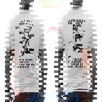 Sorry Santa I'Ve Been Goat Wild Men's Back Print T-Shirt - Monsterry