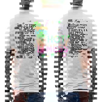 St Patrick’S Favorite Hot Mess Irish Drink Luckiest Men's T-shirt Back Print - Monsterry