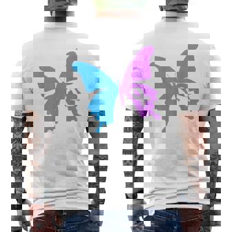 Suicide Survivor Ribbon Awareness Prevention Month Butterfly Men's Back Print T-Shirt | Mazezy