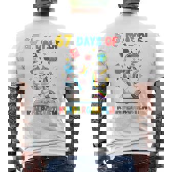 Survived 100 Day Of School Six Seven 67 Unicorn Kindergarten Tri-Blend Men's T-shirt Back Print - Monsterry