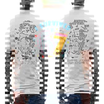 I Survived 67 Days Of 1st Grade Students Teachers 100th Days Men's Back Print T-Shirt | Mazezy