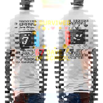 I Survived 67 Days Of School 67 Meme Gamer Students Matching Tri-Blend Men's T-shirt Back Print - Monsterry