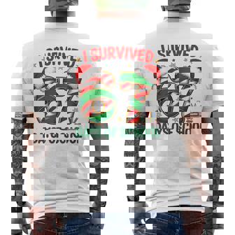 I Survived 67 Days Of School Six Seven Christmas Santa Men's T-shirt Back Print | Mazezy