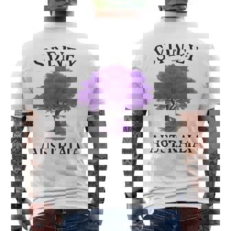 Sydney Australia Purple Blossom Spring Men's Back Print T-Shirt | Mazezy