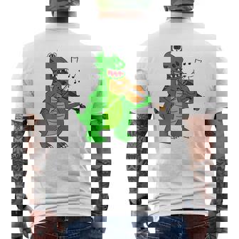 T-Rex Playing Violin Violinist Music Teacher Dinosaur Tank Top Men's Back Print T-Shirt | Mazezy